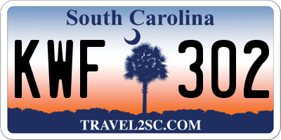 SC license plate KWF302