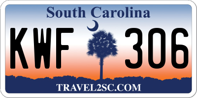 SC license plate KWF306