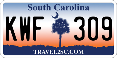 SC license plate KWF309
