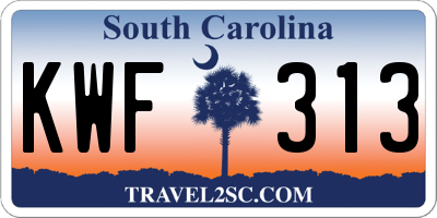 SC license plate KWF313