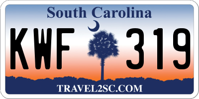 SC license plate KWF319