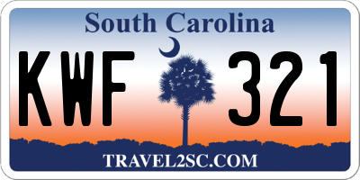 SC license plate KWF321
