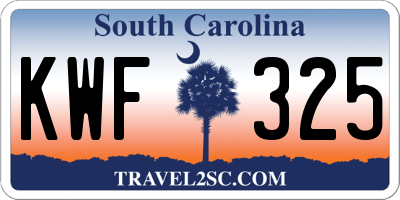 SC license plate KWF325