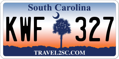SC license plate KWF327