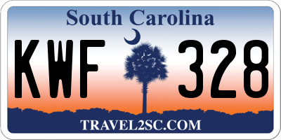 SC license plate KWF328