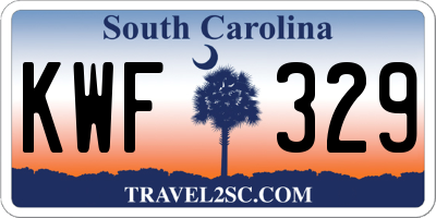 SC license plate KWF329