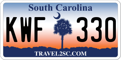 SC license plate KWF330