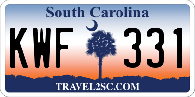 SC license plate KWF331