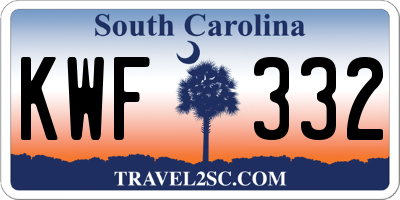 SC license plate KWF332