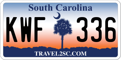 SC license plate KWF336