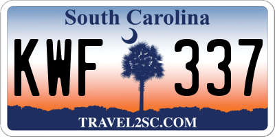 SC license plate KWF337