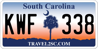 SC license plate KWF338
