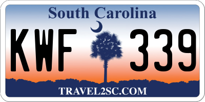 SC license plate KWF339