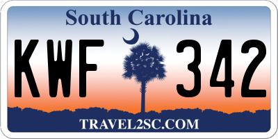 SC license plate KWF342