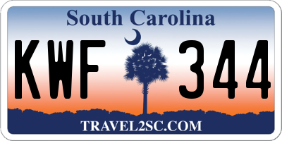 SC license plate KWF344
