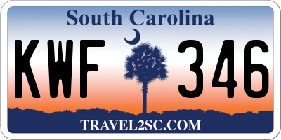 SC license plate KWF346