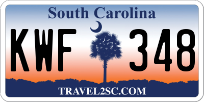 SC license plate KWF348