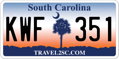 SC license plate KWF351