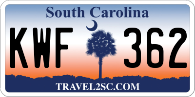 SC license plate KWF362