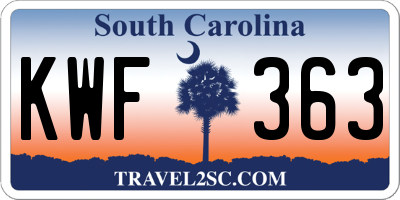 SC license plate KWF363