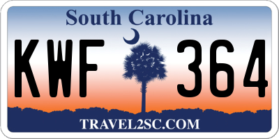 SC license plate KWF364