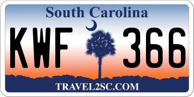 SC license plate KWF366