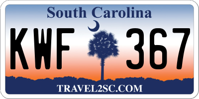 SC license plate KWF367