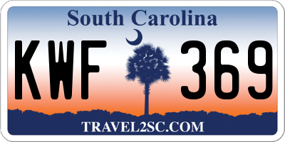SC license plate KWF369