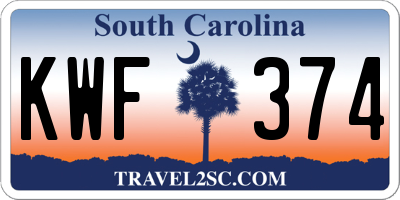 SC license plate KWF374