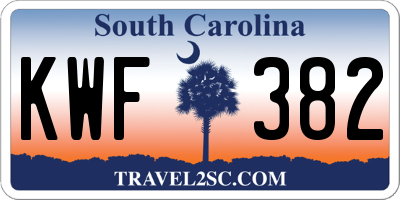 SC license plate KWF382
