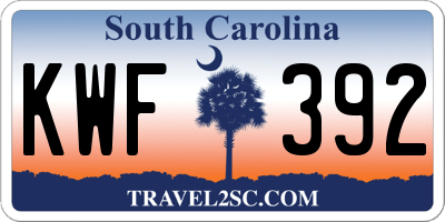 SC license plate KWF392