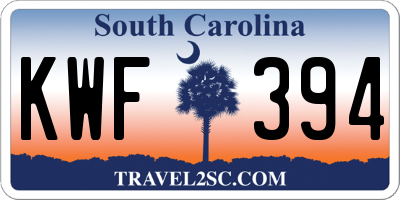 SC license plate KWF394