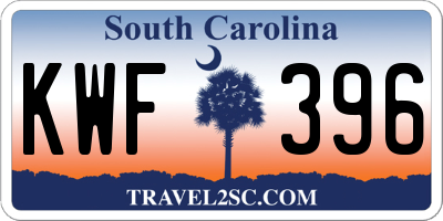 SC license plate KWF396