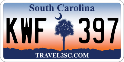 SC license plate KWF397