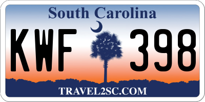SC license plate KWF398