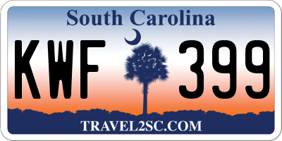 SC license plate KWF399