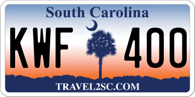 SC license plate KWF400