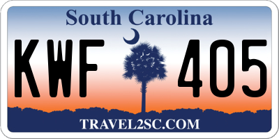SC license plate KWF405