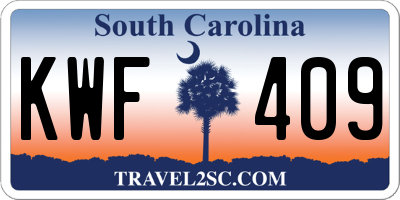 SC license plate KWF409