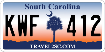 SC license plate KWF412