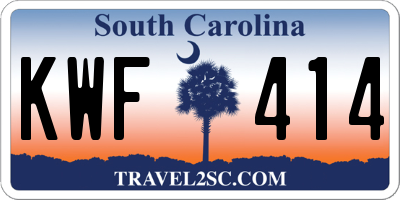 SC license plate KWF414