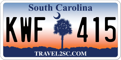 SC license plate KWF415