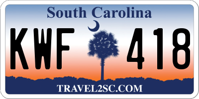 SC license plate KWF418