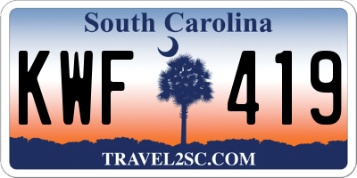 SC license plate KWF419