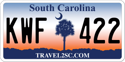 SC license plate KWF422