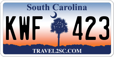 SC license plate KWF423