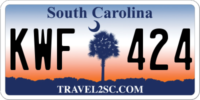 SC license plate KWF424