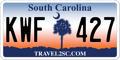 SC license plate KWF427