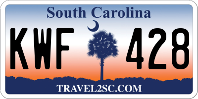 SC license plate KWF428
