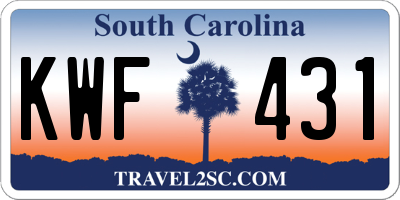 SC license plate KWF431